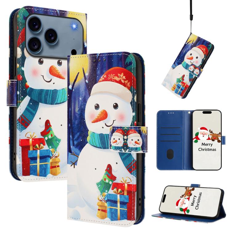Custodia per telefono in pelle con fibbia e cinturino, serie natalizia., For iPhone 17e / 16e, For iPhone 17 Pro Max, For iPhone 17 Pro, For iPhone 17