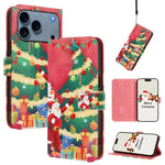 Custodia per telefono in pelle con fibbia e cinturino, serie natalizia., For iPhone 17e / 16e, For iPhone 17 Pro Max, For iPhone 17 Pro, For iPhone 17