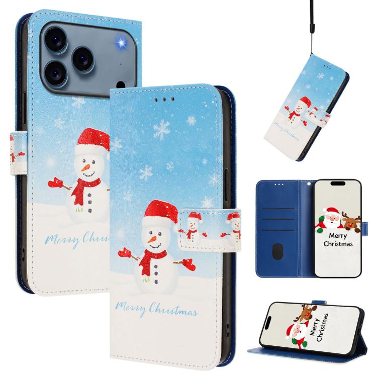 Custodia per telefono in pelle con fibbia e cinturino, serie natalizia., For iPhone 17e / 16e, For iPhone 17 Pro Max, For iPhone 17 Pro, For iPhone 17