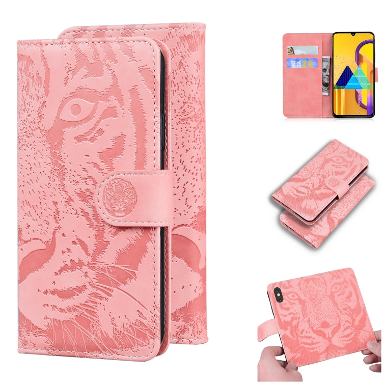 Custodia in pelle a ribalta orizzontale con motivo a tigre in rilievo con supporto, slot per carte e portafoglio, For Samsung Galaxy M30s / M21, For Samsung Galaxy Note 10, For Samsung Galaxy Note 10 Pro, For Samsung Galaxy Note 20