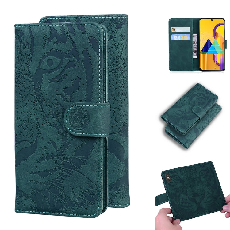 Custodia in pelle a ribalta orizzontale con motivo a tigre in rilievo con supporto, slot per carte e portafoglio, For Samsung Galaxy M30s / M21, For Samsung Galaxy Note 10, For Samsung Galaxy Note 10 Pro, For Samsung Galaxy Note 20