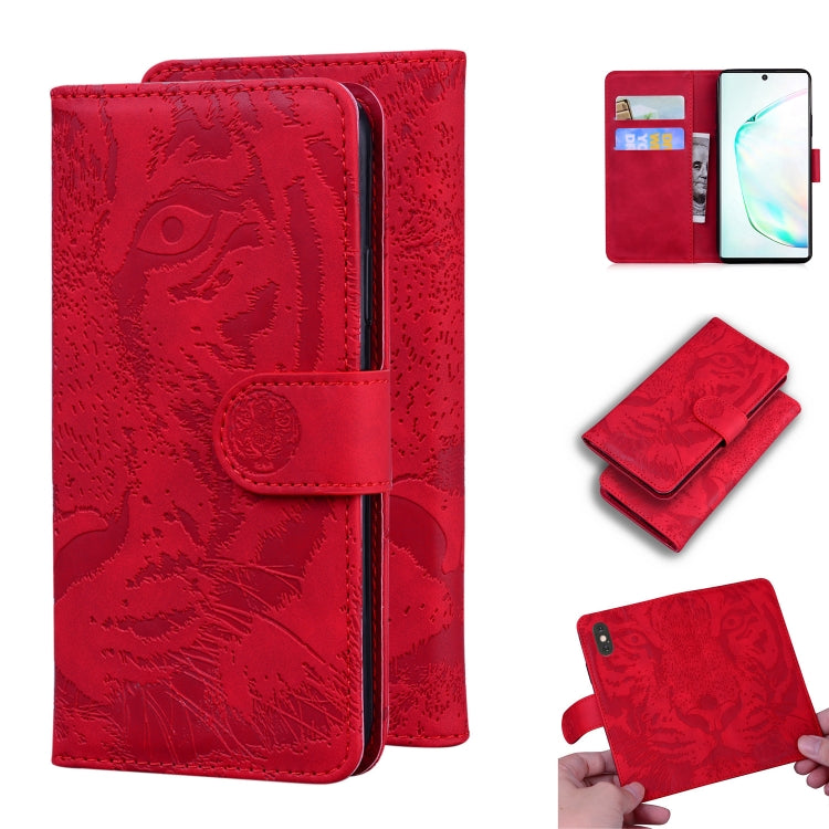 Custodia in pelle a ribalta orizzontale con motivo a tigre in rilievo con supporto, slot per carte e portafoglio, For Samsung Galaxy M30s / M21, For Samsung Galaxy Note 10, For Samsung Galaxy Note 10 Pro, For Samsung Galaxy Note 20