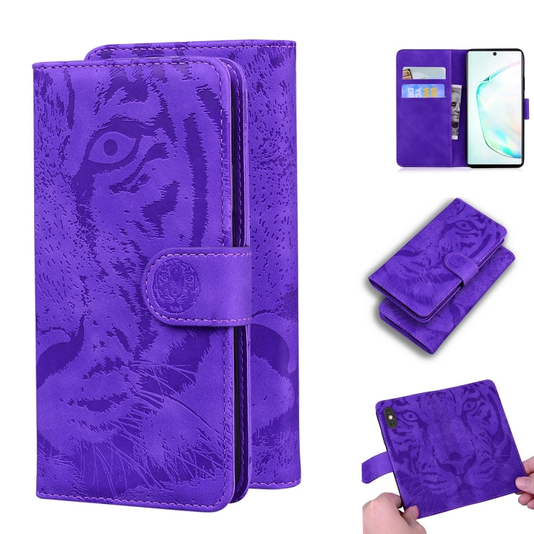 Custodia in pelle a ribalta orizzontale con motivo a tigre in rilievo con supporto, slot per carte e portafoglio, For Samsung Galaxy M30s / M21, For Samsung Galaxy Note 10, For Samsung Galaxy Note 10 Pro, For Samsung Galaxy Note 20