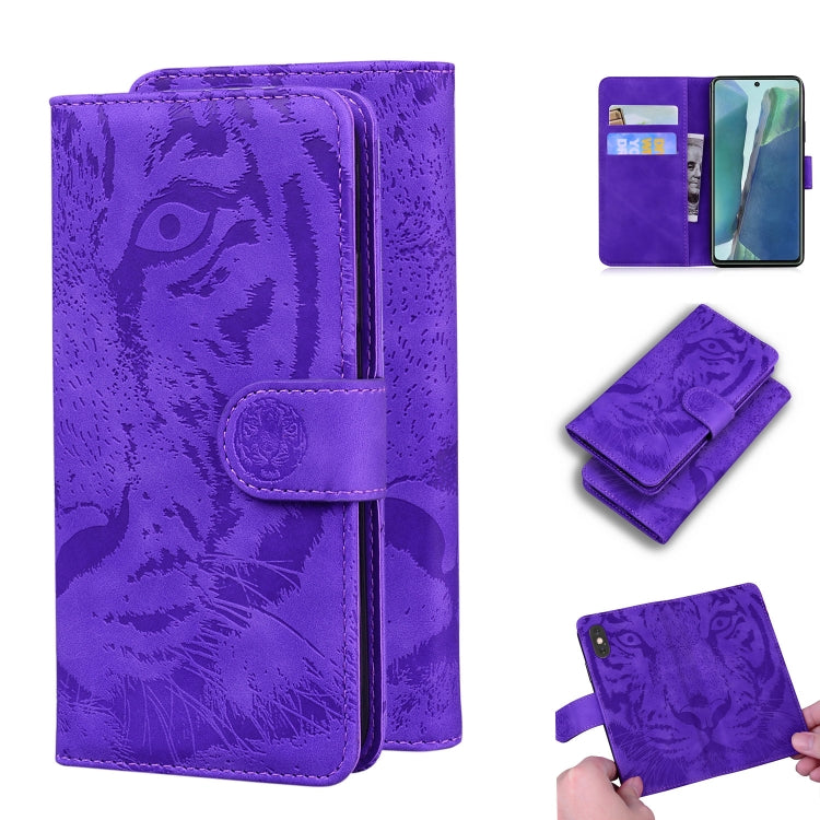 Custodia in pelle a ribalta orizzontale con motivo a tigre in rilievo con supporto, slot per carte e portafoglio, For Samsung Galaxy M30s / M21, For Samsung Galaxy Note 10, For Samsung Galaxy Note 10 Pro, For Samsung Galaxy Note 20