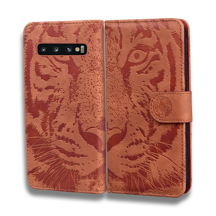 Custodia in pelle a ribalta orizzontale con motivo a tigre in rilievo con supporto, slot per carte e portafoglio, For Samsung Galaxy S10 Plus, For Samsung Galaxy S10e, For Samsung Galaxy S20, For Samsung Galaxy S20 Plus