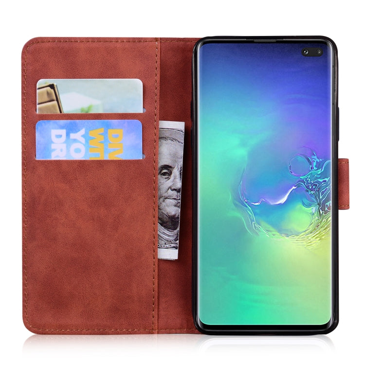 Custodia in pelle a ribalta orizzontale con motivo a tigre in rilievo con supporto, slot per carte e portafoglio, For Samsung Galaxy S10 Plus, For Samsung Galaxy S10e, For Samsung Galaxy S20, For Samsung Galaxy S20 Plus