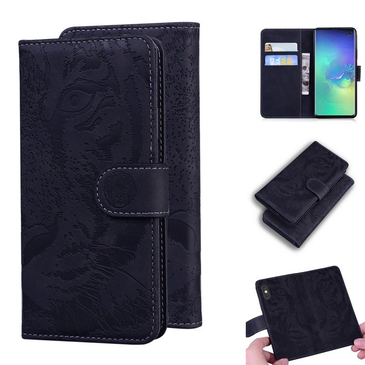 Custodia in pelle a ribalta orizzontale con motivo a tigre in rilievo con supporto, slot per carte e portafoglio, For Samsung Galaxy S10 Plus, For Samsung Galaxy S10e, For Samsung Galaxy S20, For Samsung Galaxy S20 Plus