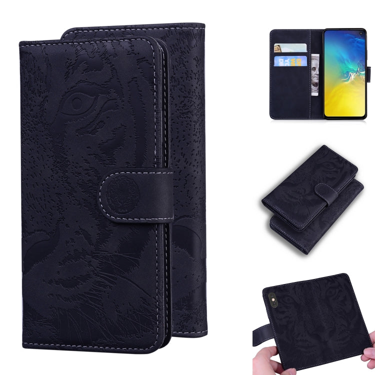 Custodia in pelle a ribalta orizzontale con motivo a tigre in rilievo con supporto, slot per carte e portafoglio, For Samsung Galaxy S10 Plus, For Samsung Galaxy S10e, For Samsung Galaxy S20, For Samsung Galaxy S20 Plus