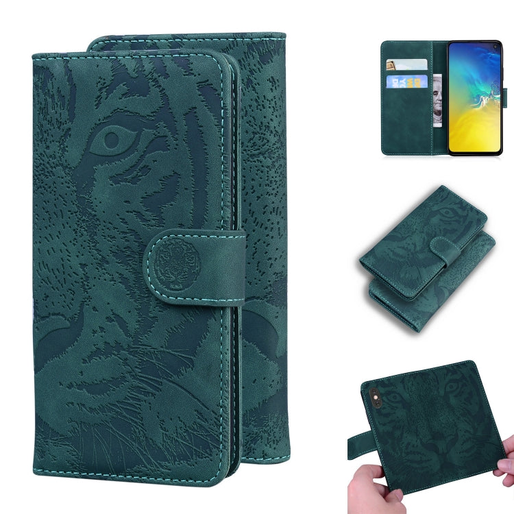 Custodia in pelle a ribalta orizzontale con motivo a tigre in rilievo con supporto, slot per carte e portafoglio, For Samsung Galaxy S10 Plus, For Samsung Galaxy S10e, For Samsung Galaxy S20, For Samsung Galaxy S20 Plus