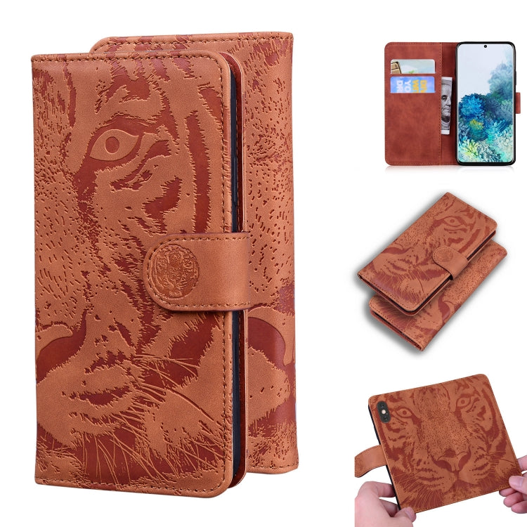 Custodia in pelle a ribalta orizzontale con motivo a tigre in rilievo con supporto, slot per carte e portafoglio, For Samsung Galaxy S10 Plus, For Samsung Galaxy S10e, For Samsung Galaxy S20, For Samsung Galaxy S20 Plus