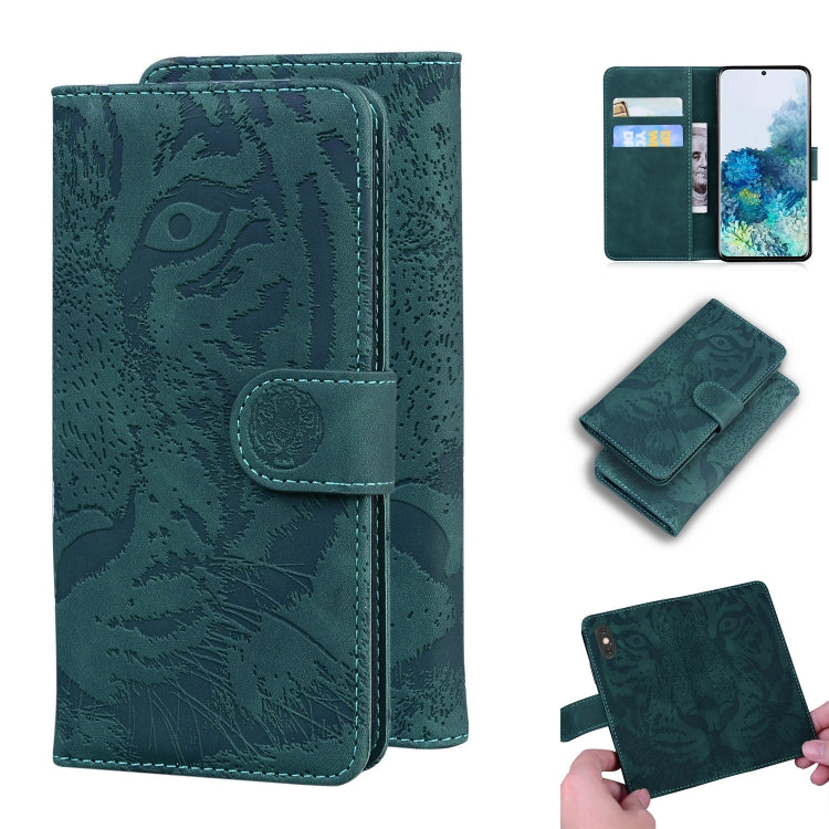 Custodia in pelle a ribalta orizzontale con motivo a tigre in rilievo con supporto, slot per carte e portafoglio, For Samsung Galaxy S10 Plus, For Samsung Galaxy S10e, For Samsung Galaxy S20, For Samsung Galaxy S20 Plus