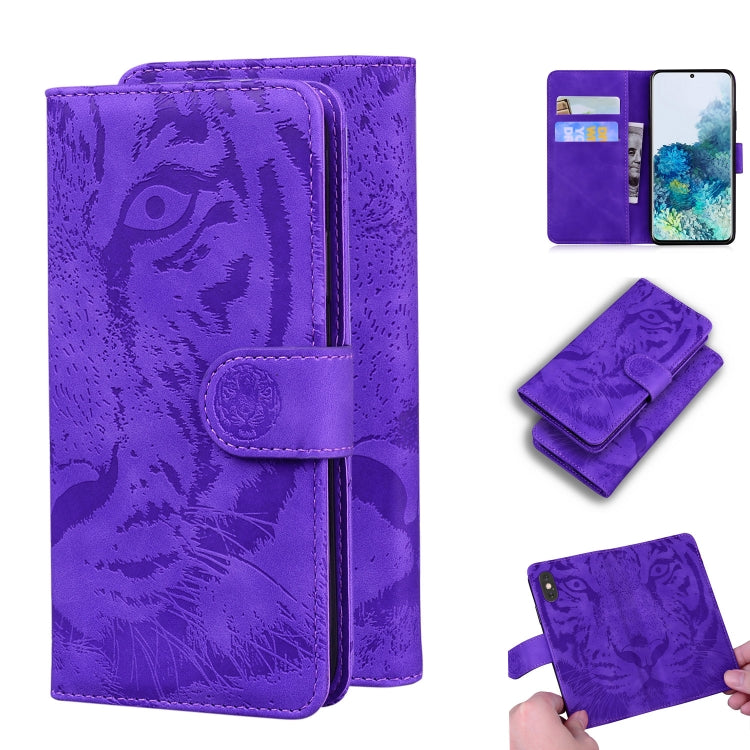 Custodia in pelle a ribalta orizzontale con motivo a tigre in rilievo con supporto, slot per carte e portafoglio, For Samsung Galaxy S10 Plus, For Samsung Galaxy S10e, For Samsung Galaxy S20, For Samsung Galaxy S20 Plus