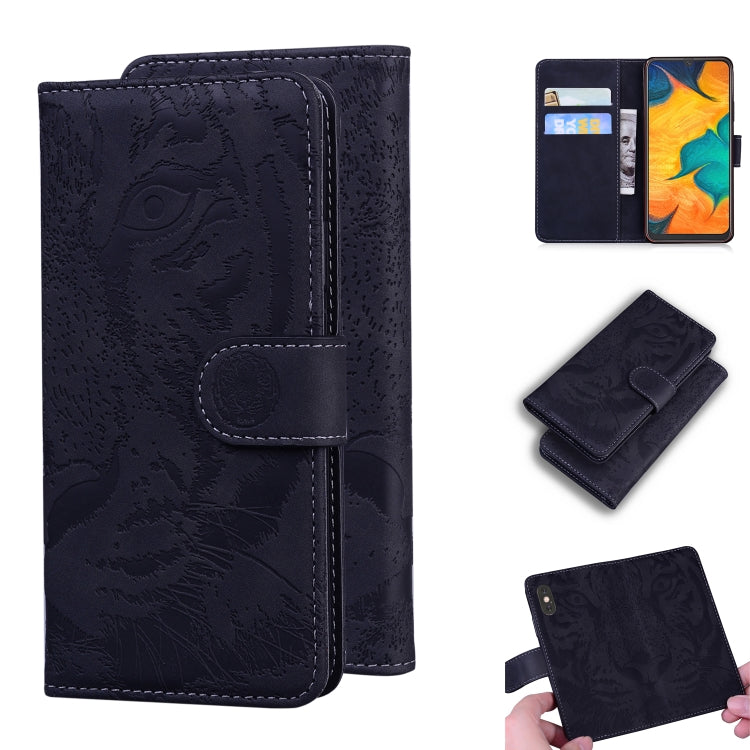Custodia in pelle a ribalta orizzontale con motivo a tigre in rilievo con supporto, slot per carte e portafoglio, For Samsung Galaxy S20 Ultra, For Samsung Galaxy A20 / A30
