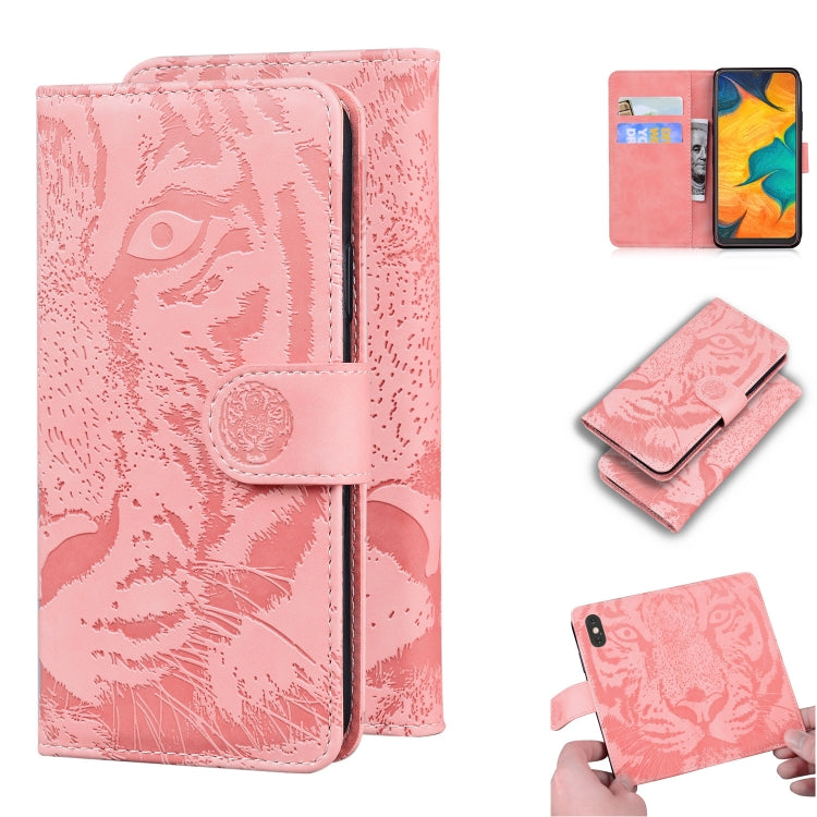 Custodia in pelle a ribalta orizzontale con motivo a tigre in rilievo con supporto, slot per carte e portafoglio, For Samsung Galaxy S20 Ultra, For Samsung Galaxy A20 / A30