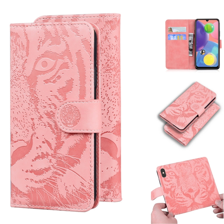 Custodia in pelle a ribalta orizzontale con motivo a tigre in rilievo con supporto, slot per carte e portafoglio, For Samsung Galaxy A70 / A70s, For Samsung Galaxy A71 4G, For Samsung Galaxy A11 (EU Version), For Samsung Galaxy A21s
