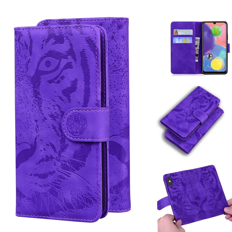 Custodia in pelle a ribalta orizzontale con motivo a tigre in rilievo con supporto, slot per carte e portafoglio, For Samsung Galaxy A70 / A70s, For Samsung Galaxy A71 4G, For Samsung Galaxy A11 (EU Version), For Samsung Galaxy A21s