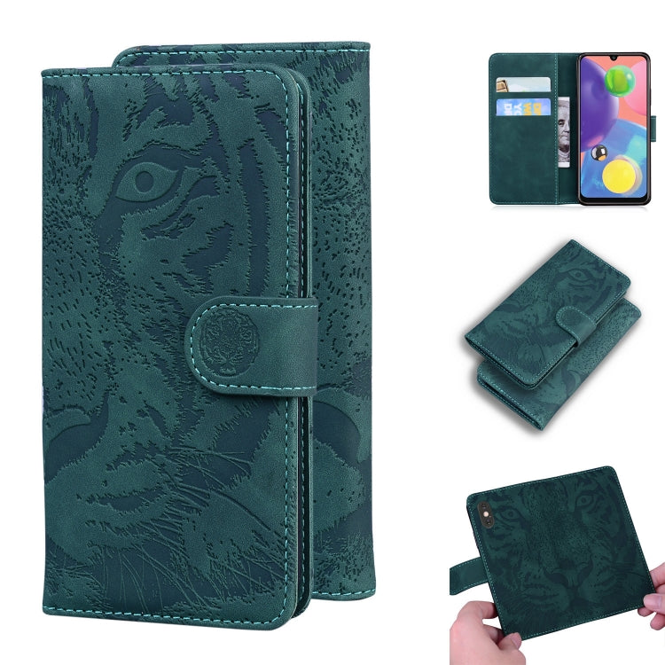 Custodia in pelle a ribalta orizzontale con motivo a tigre in rilievo con supporto, slot per carte e portafoglio, For Samsung Galaxy A70 / A70s, For Samsung Galaxy A71 4G, For Samsung Galaxy A11 (EU Version), For Samsung Galaxy A21s