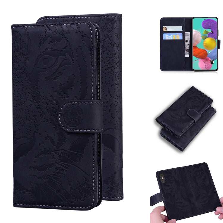 Custodia in pelle a ribalta orizzontale con motivo a tigre in rilievo con supporto, slot per carte e portafoglio, For Samsung Galaxy A70 / A70s, For Samsung Galaxy A71 4G, For Samsung Galaxy A11 (EU Version), For Samsung Galaxy A21s
