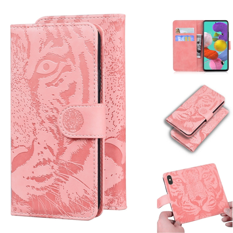 Custodia in pelle a ribalta orizzontale con motivo a tigre in rilievo con supporto, slot per carte e portafoglio, For Samsung Galaxy A70 / A70s, For Samsung Galaxy A71 4G, For Samsung Galaxy A11 (EU Version), For Samsung Galaxy A21s