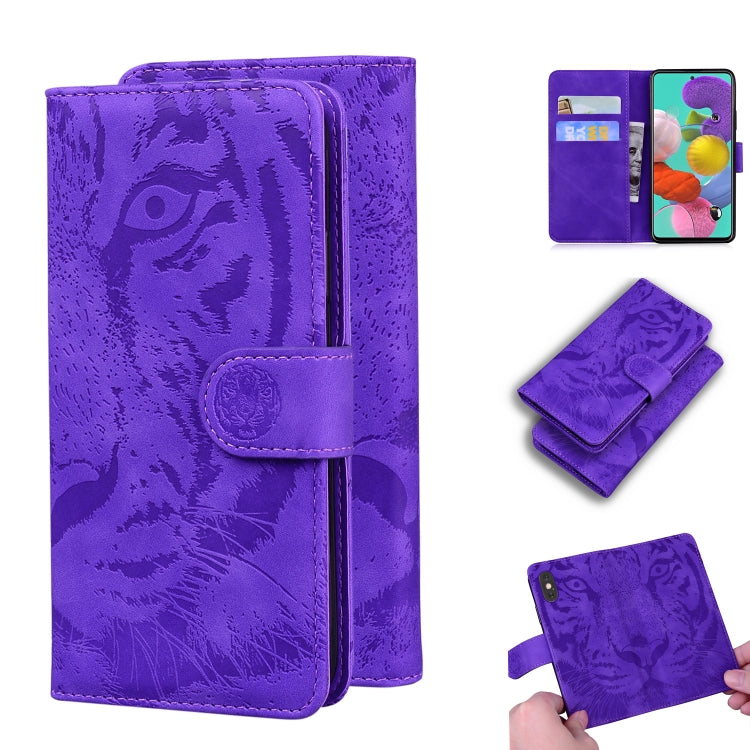 Custodia in pelle a ribalta orizzontale con motivo a tigre in rilievo con supporto, slot per carte e portafoglio, For Samsung Galaxy A70 / A70s, For Samsung Galaxy A71 4G, For Samsung Galaxy A11 (EU Version), For Samsung Galaxy A21s