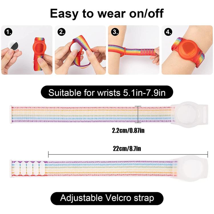 xDfind Cinturino per orologio in nylon con protezione anti-smarrimento, For AirTag 2nd Gen / AirTag 1st Gen