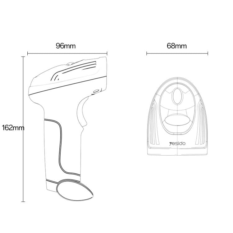 Scanner di codici a barre cablato Yesido EC21 1D/2D