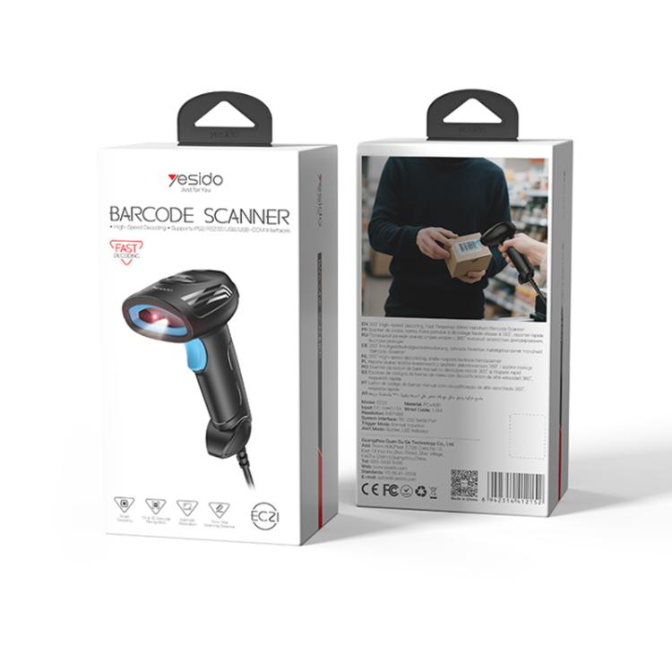 Scanner di codici a barre cablato Yesido EC21 1D/2D