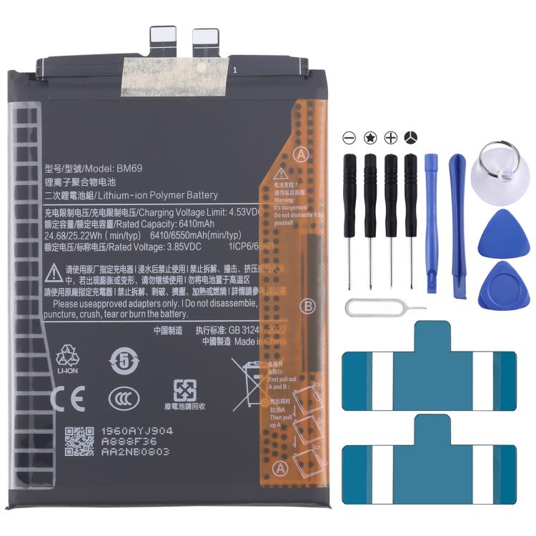 Sostituzione della batteria, For Xiaomi Redmi Turbo 4 K80 / K80 Pro BM69 6550mAh, For Redmi Note 14 Pro+ 5G BM68 6200mAh, For Xiaomi Redmi Note 14 Pro BN5W 5500mAh, For Xiaomi POCO C65 / M6 5G / Redmi 13C BN5Q 5000mAh                                   ...