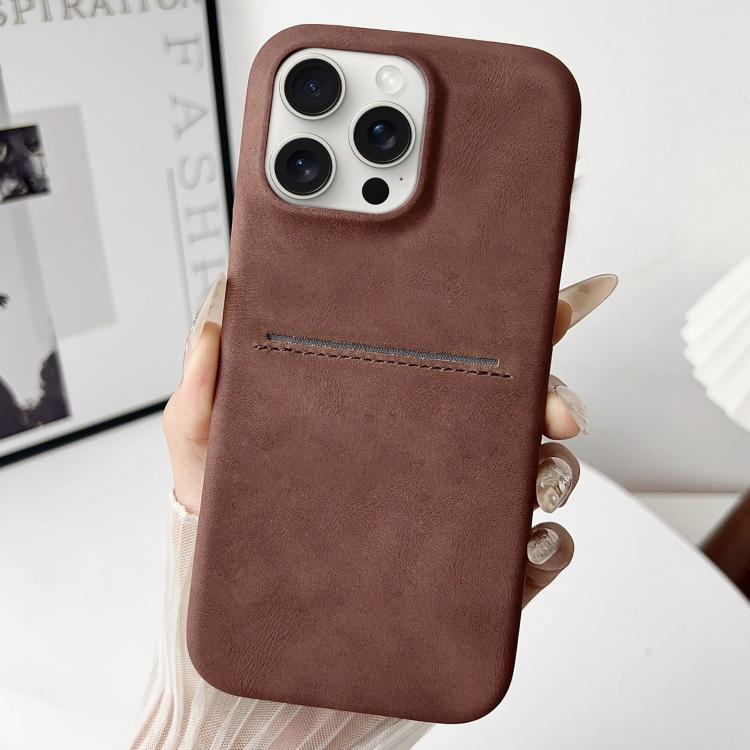 Custodia per telefono con scomparto per carte effetto pelle di pecora, For iPhone 15 Pro Max, For iPhone 15 Pro, For iPhone 15 Plus, For iPhone 15