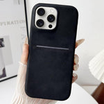 Custodia per telefono con scomparto per carte effetto pelle di pecora, For iPhone 15 Pro Max, For iPhone 15 Pro, For iPhone 15 Plus, For iPhone 15