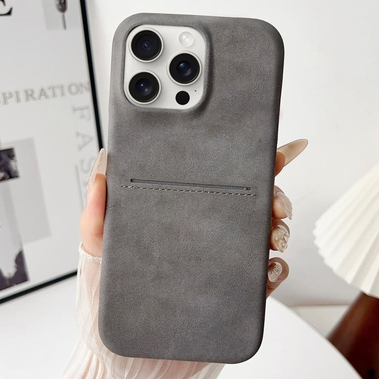 Custodia per telefono con scomparto per carte effetto pelle di pecora, For iPhone 15 Pro Max, For iPhone 15 Pro, For iPhone 15 Plus, For iPhone 15