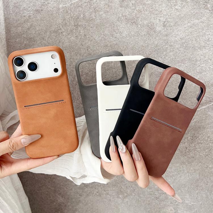 Custodia per telefono con scomparto per carte effetto pelle di pecora, For iPhone 15 Pro Max, For iPhone 15 Pro, For iPhone 15 Plus, For iPhone 15