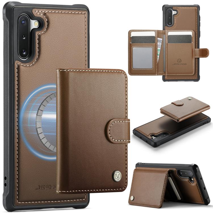 JEEHOOD J09 Portafoglio con fibbia, custodia per telefono in pelle con protezione magnetica MagSafe e RFID., For Samsung Galaxy Note20 Ultra, For Samsung Galaxy Note10