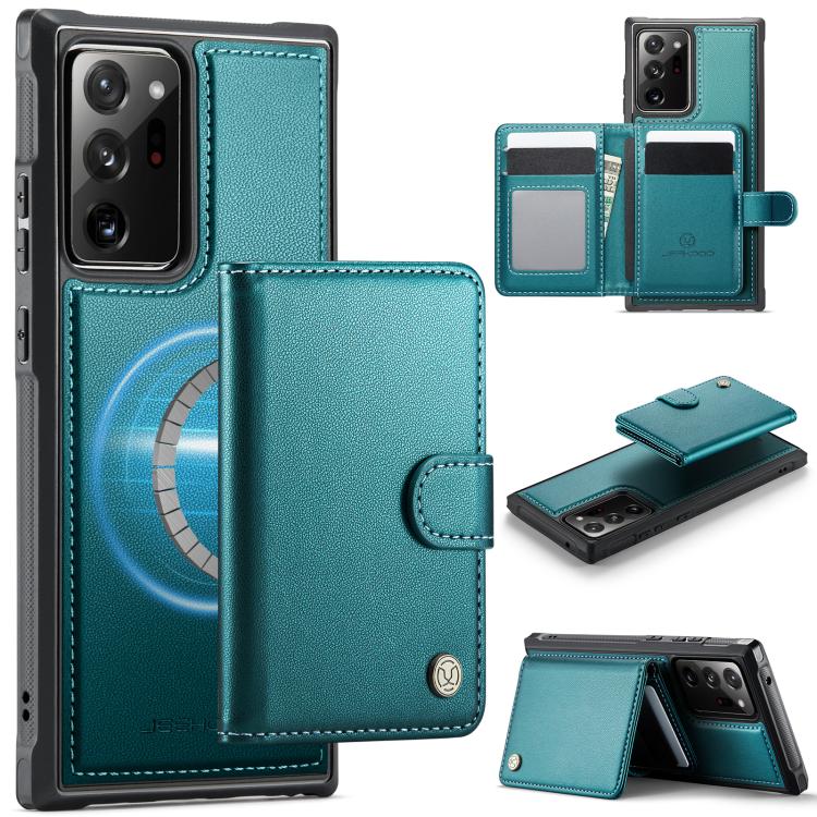 JEEHOOD J09 Portafoglio con fibbia, custodia per telefono in pelle con protezione magnetica MagSafe e RFID., For Samsung Galaxy Note20 Ultra, For Samsung Galaxy Note10