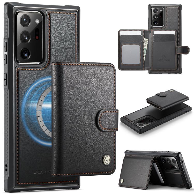 JEEHOOD J09 Portafoglio con fibbia, custodia per telefono in pelle con protezione magnetica MagSafe e RFID., For Samsung Galaxy Note20 Ultra, For Samsung Galaxy Note10