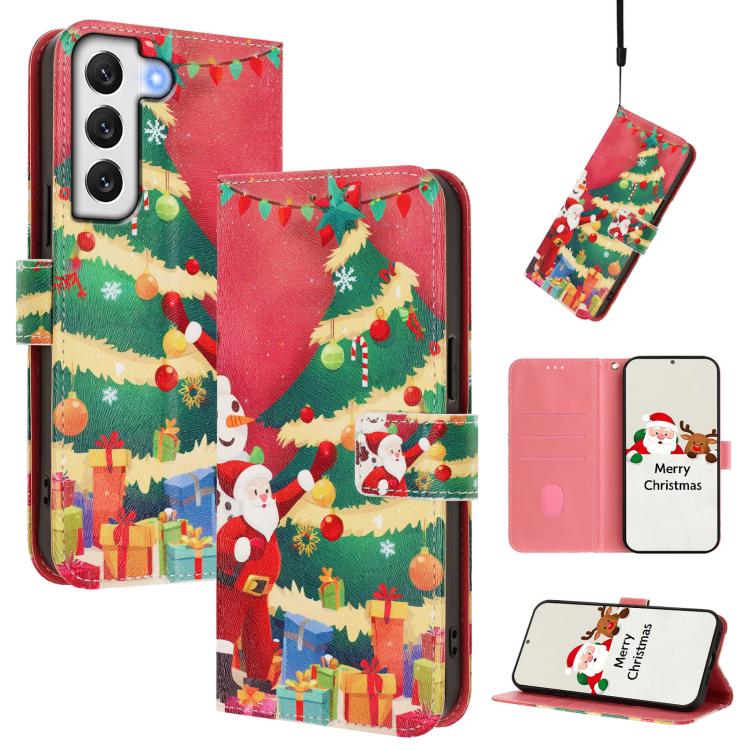 Custodia per telefono in pelle con fibbia e cinturino, serie natalizia., For Samsung Galaxy S22 5G
