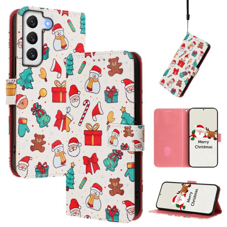 Custodia per telefono in pelle con fibbia e cinturino, serie natalizia., For Samsung Galaxy S22 5G