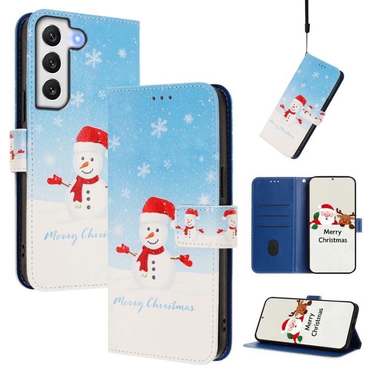 Custodia per telefono in pelle con fibbia e cinturino, serie natalizia., For Samsung Galaxy S22 5G