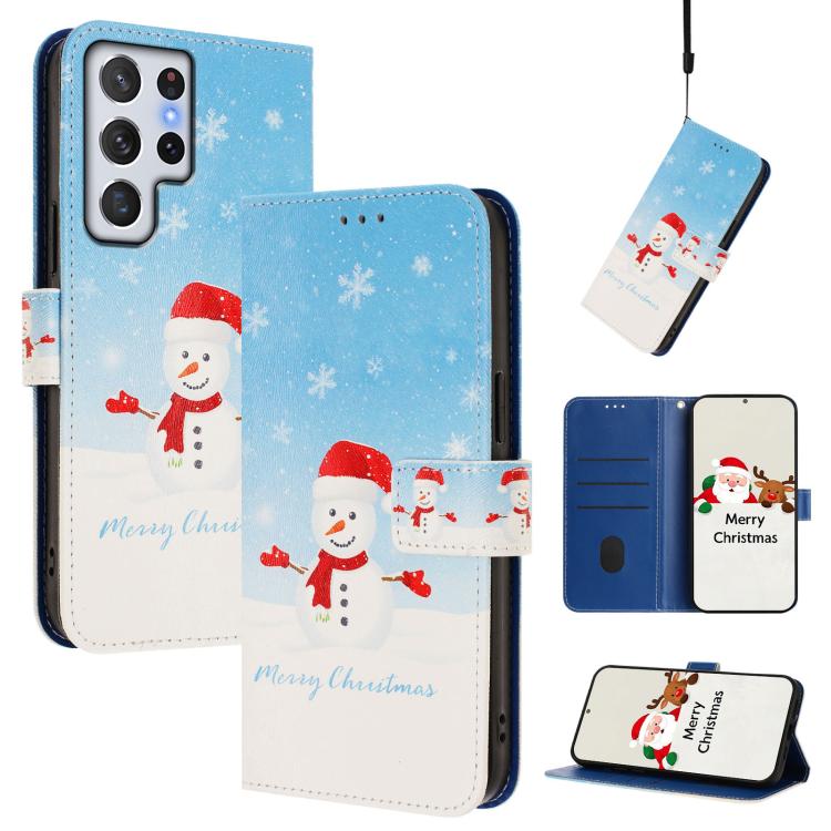 Custodia per telefono in pelle con fibbia e cinturino, serie natalizia., For Samsung Galaxy S23 5G, For Samsung Galaxy Xcover6 Pro, For Samsung Galaxy S22 Ultra 5G, For Samsung Galaxy S22+ 5G