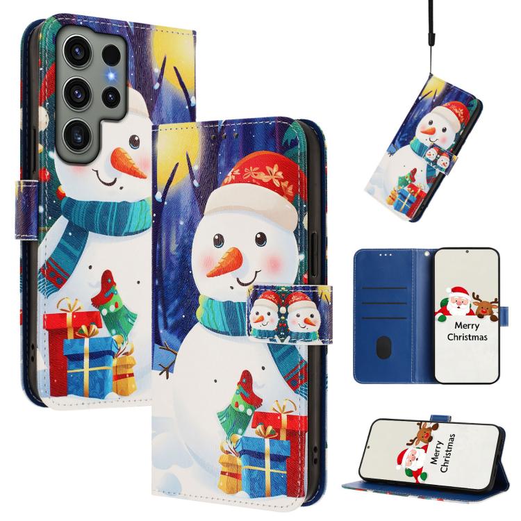 Custodia per telefono in pelle con fibbia e cinturino, serie natalizia., For Samsung Galaxy S24 Ultra 5G, For Samsung Galaxy S23 FE 5G, For Samsung Galaxy S23 Ultra 5G, For Samsung Galaxy S23+ 5G