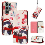 Custodia per telefono in pelle con fibbia e cinturino, serie natalizia., For Samsung Galaxy S24 Ultra 5G, For Samsung Galaxy S23 FE 5G, For Samsung Galaxy S23 Ultra 5G, For Samsung Galaxy S23+ 5G