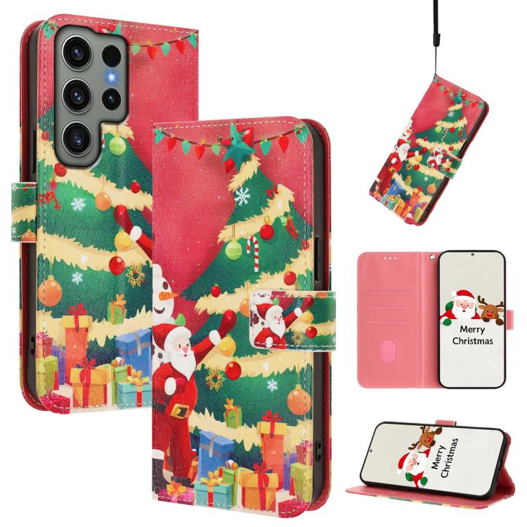 Custodia per telefono in pelle con fibbia e cinturino, serie natalizia., For Samsung Galaxy S24 Ultra 5G, For Samsung Galaxy S23 FE 5G, For Samsung Galaxy S23 Ultra 5G, For Samsung Galaxy S23+ 5G