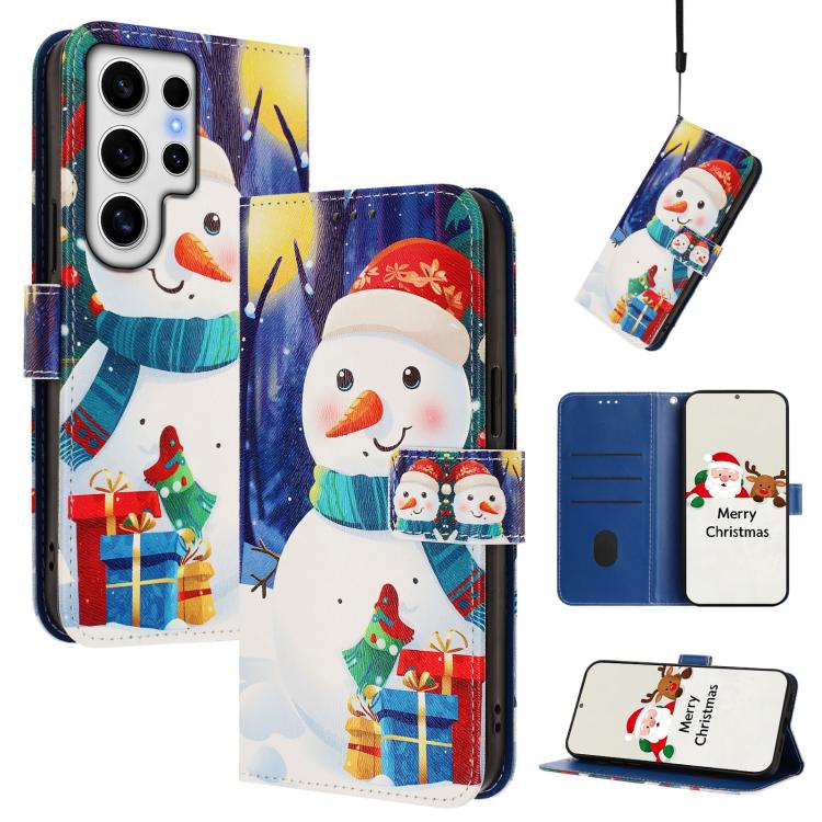 Custodia per telefono in pelle con fibbia e cinturino, serie natalizia., For Samsung Galaxy S24 Ultra 5G, For Samsung Galaxy S23 FE 5G, For Samsung Galaxy S23 Ultra 5G, For Samsung Galaxy S23+ 5G