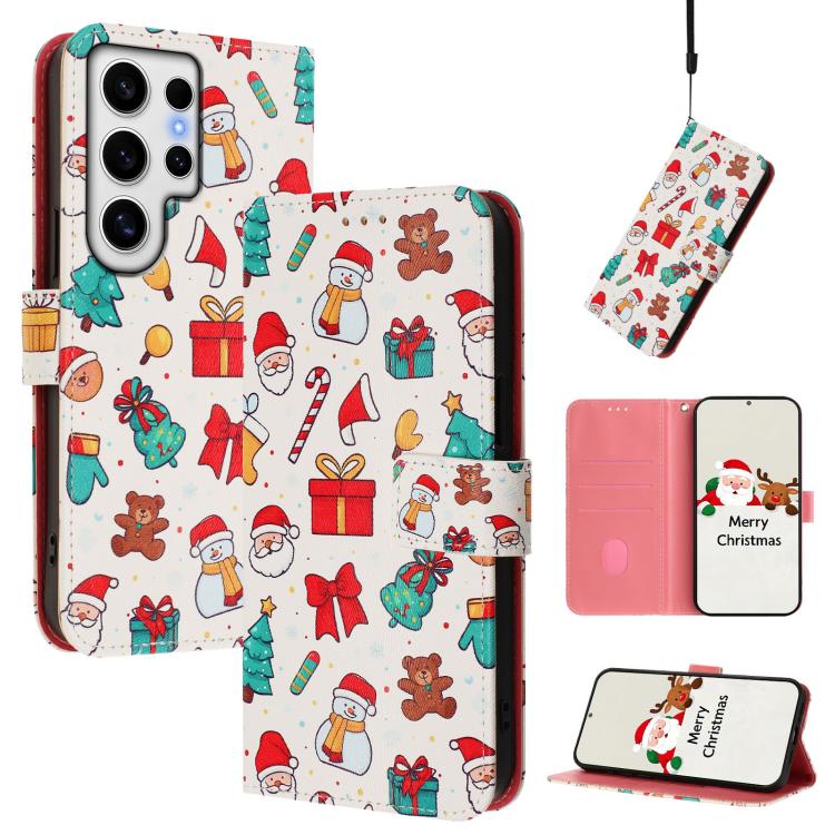 Custodia per telefono in pelle con fibbia e cinturino, serie natalizia., For Samsung Galaxy S24 Ultra 5G, For Samsung Galaxy S23 FE 5G, For Samsung Galaxy S23 Ultra 5G, For Samsung Galaxy S23+ 5G