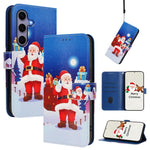 Custodia per telefono in pelle con fibbia e cinturino, serie natalizia., For Samsung Galaxy S25 FE 5G, For Samsung Galaxy S25 Edge 5G, For Samsung Galaxy S25 / S24 5G, For Samsung Galaxy S25+ / S24+ 5G