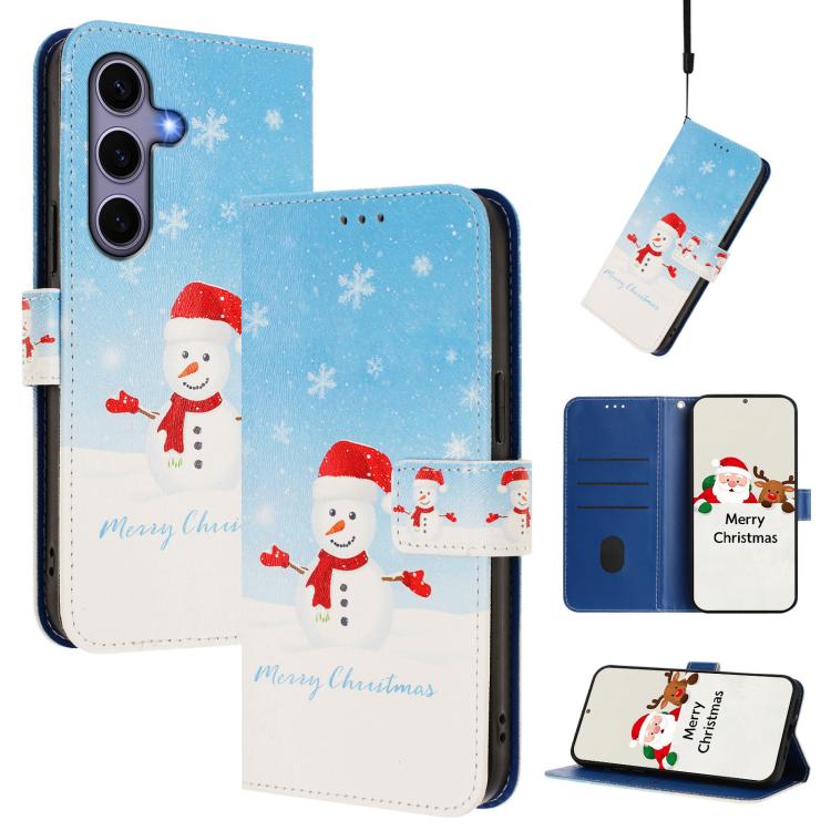 Custodia per telefono in pelle con fibbia e cinturino, serie natalizia., For Samsung Galaxy S25 FE 5G, For Samsung Galaxy S25 Edge 5G, For Samsung Galaxy S25 / S24 5G, For Samsung Galaxy S25+ / S24+ 5G