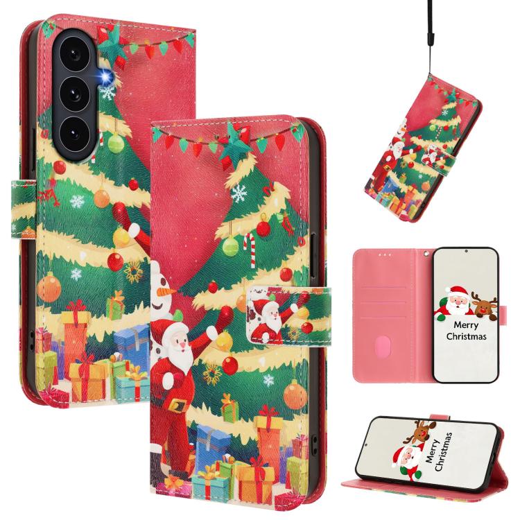 Custodia per telefono in pelle con fibbia e cinturino, serie natalizia., For Samsung Galaxy S25 FE 5G, For Samsung Galaxy S25 Edge 5G, For Samsung Galaxy S25 / S24 5G, For Samsung Galaxy S25+ / S24+ 5G