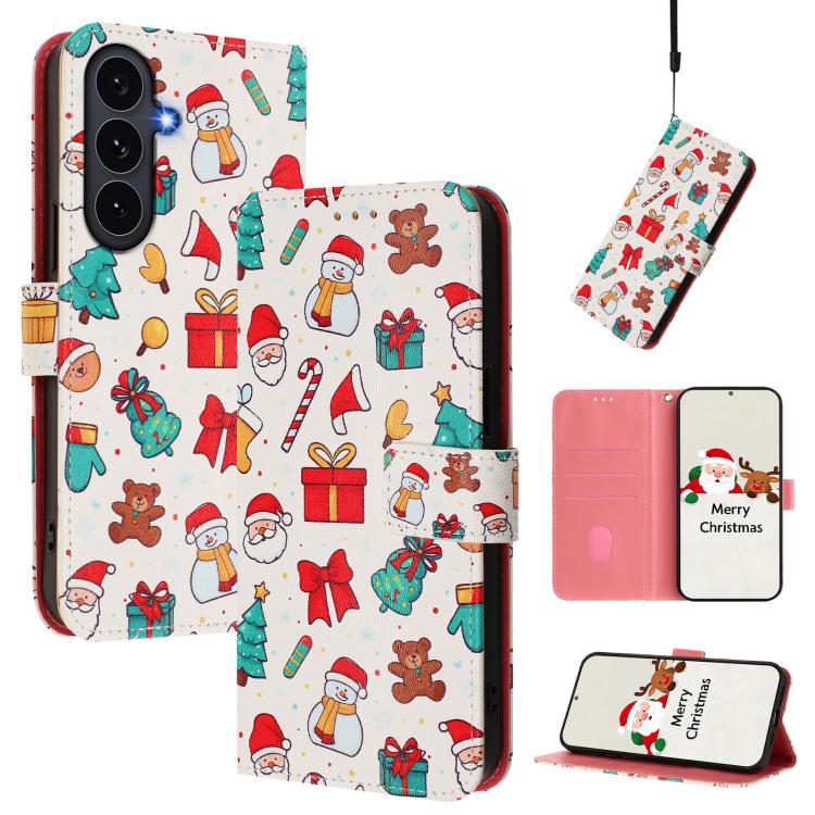 Custodia per telefono in pelle con fibbia e cinturino, serie natalizia., For Samsung Galaxy S25 FE 5G, For Samsung Galaxy S25 Edge 5G, For Samsung Galaxy S25 / S24 5G, For Samsung Galaxy S25+ / S24+ 5G