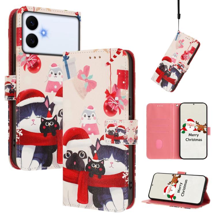 Custodia per telefono in pelle con fibbia e cinturino, serie natalizia., For Samsung Galaxy S26+ 5G, For Samsung Galaxy S26 Edge 5G, For Samsung Galaxy S26 Ultra 5G, For Samsung Galaxy S26 5G