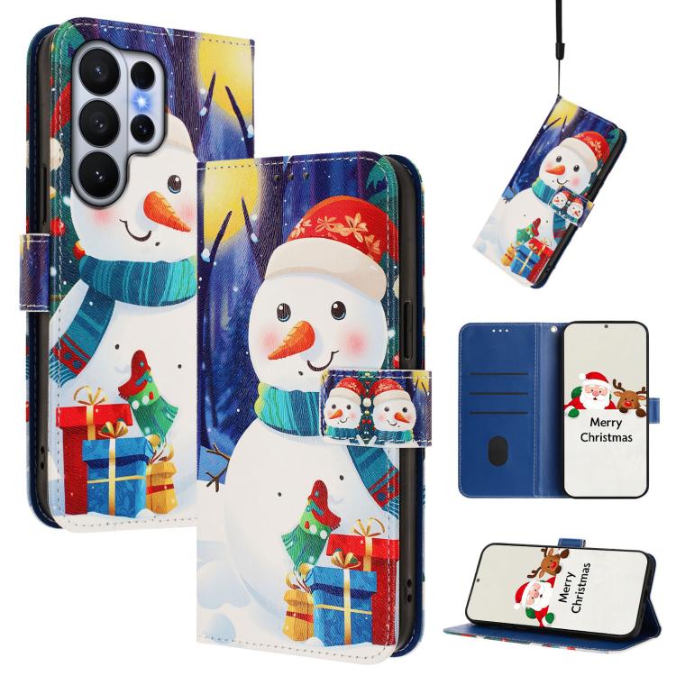 Custodia per telefono in pelle con fibbia e cinturino, serie natalizia., For Samsung Galaxy S26+ 5G, For Samsung Galaxy S26 Edge 5G, For Samsung Galaxy S26 Ultra 5G, For Samsung Galaxy S26 5G